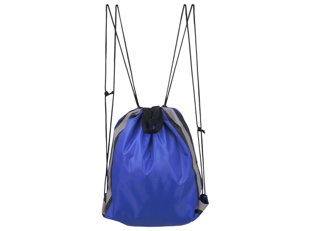 Рюкзак-мешок Savy со светоотражающими полосами по бокам, синий-2