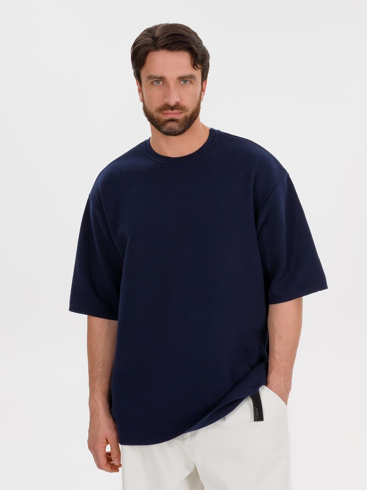 Джемпер с коротким рукавом Siluetti Volumica, темно-синий-3