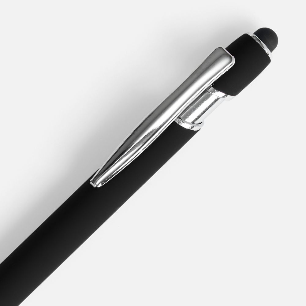 Ручка шариковая Pointer Soft Touch со стилусом, черная-1