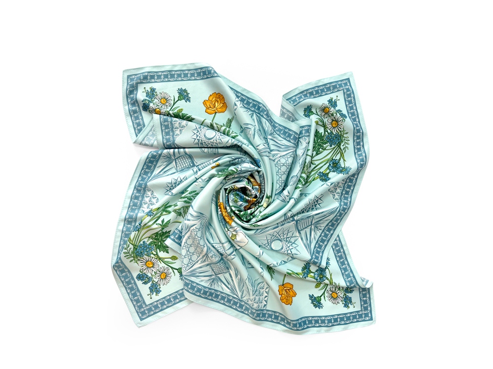 Платок Мелодия хрусталя, голубой-1