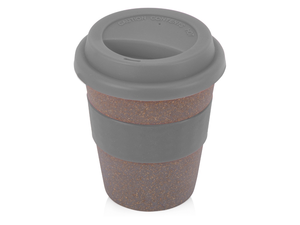 Стакан с силиконовой крышкой Cafe, серый-0