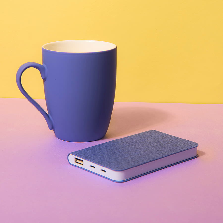 Набор подарочный PROVENCE-2: Универсальный аккумулятор(5000мАh) и кружка; голубой, шт, голубой, бежевый-1