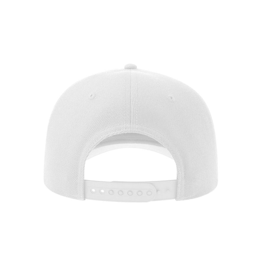 Бейсболка BEAT-S, 6 клиньев, пластиковая застежка, белый-3