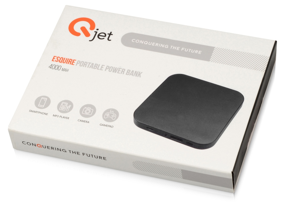 Портативное зарядное устройство на 4000 mAh с литий-полимерной батареей в компактном корпусе из металла, черный-7