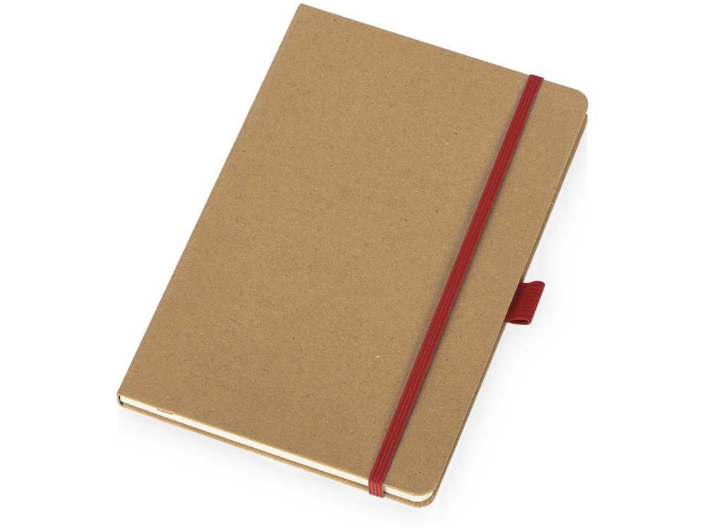 Блокнот Sevilia Hard, твердая обложка из крафта A5, 80 листов, крафтовый/красный-0
