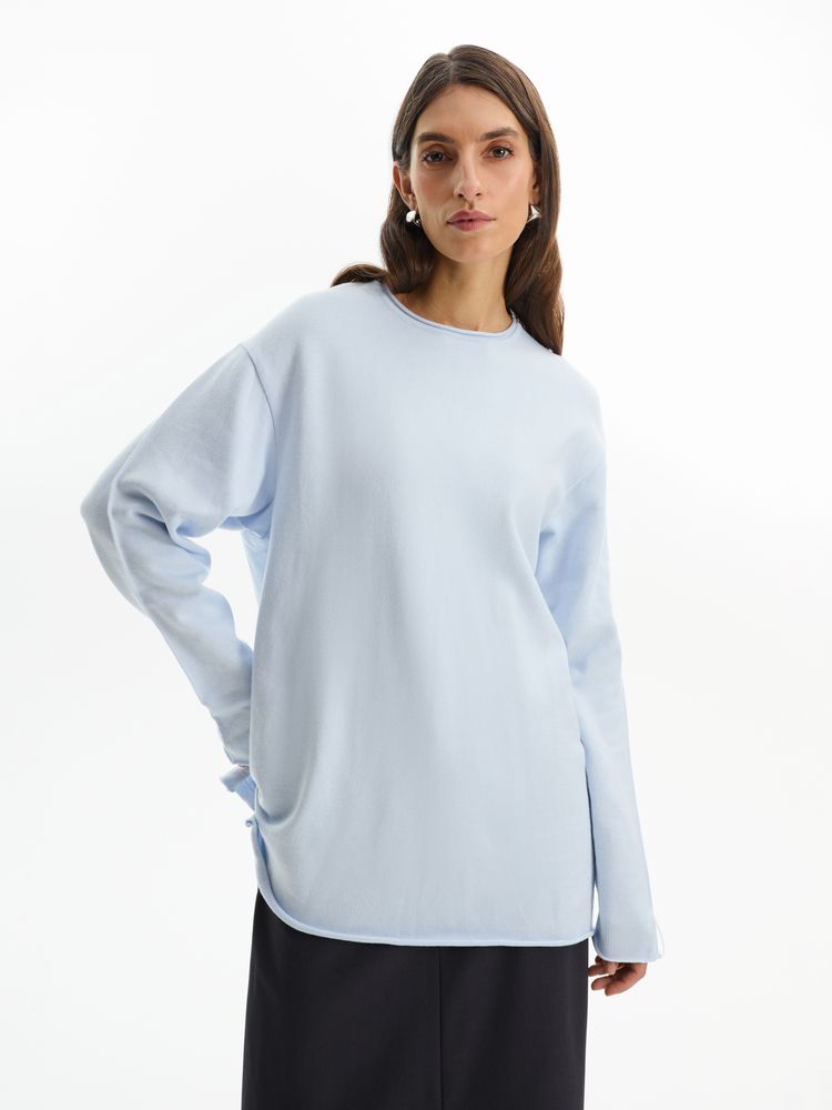 Лонгслив унисекс Siluetti Fuori, светло-голубой-5