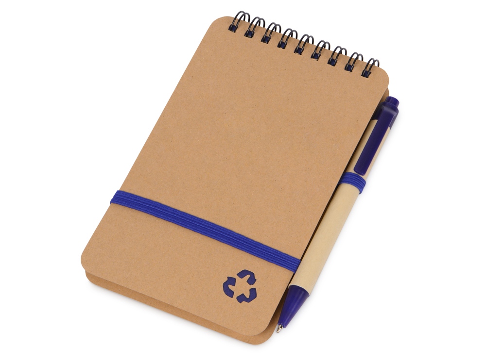 Набор канцелярский с блокнотом и ручкой Masai, 70 л. нелинованных, синий-0