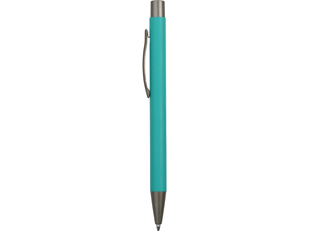 Ручка металлическая soft touch шариковая Tender, бирюзовый-2