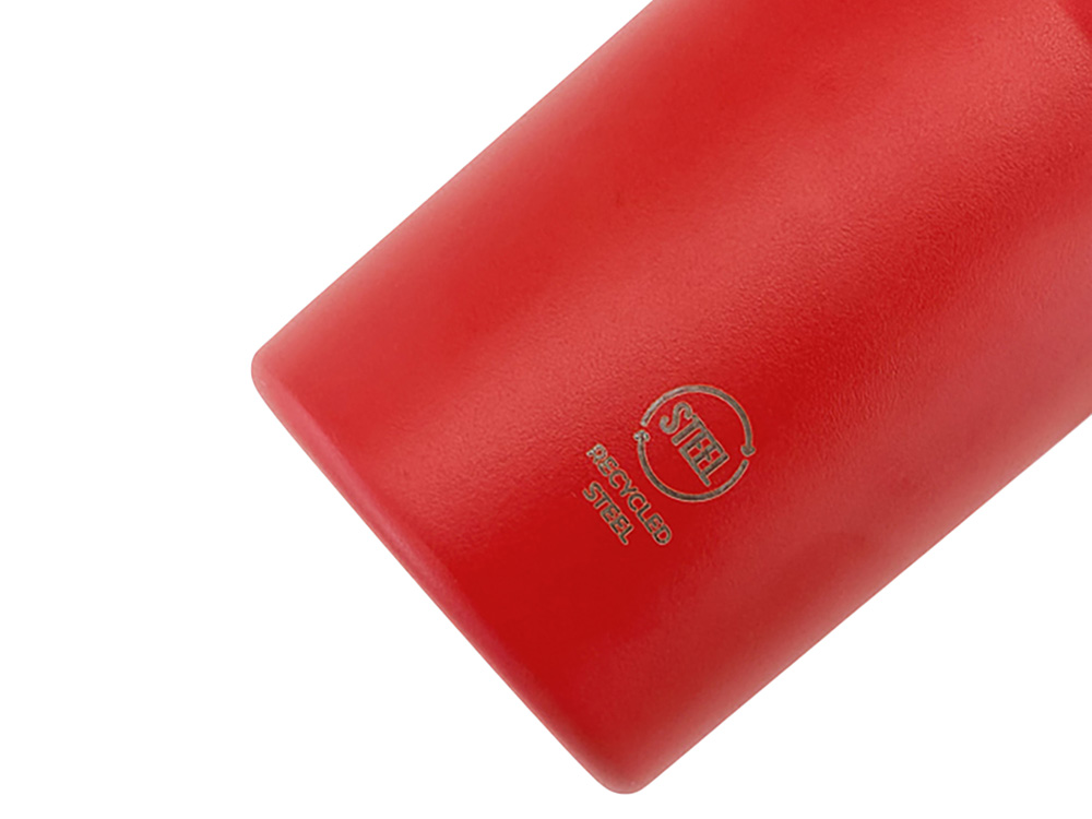 Термокружка Крэнстон с двойными стенками из переработанной нержавеющей стали, красный-4