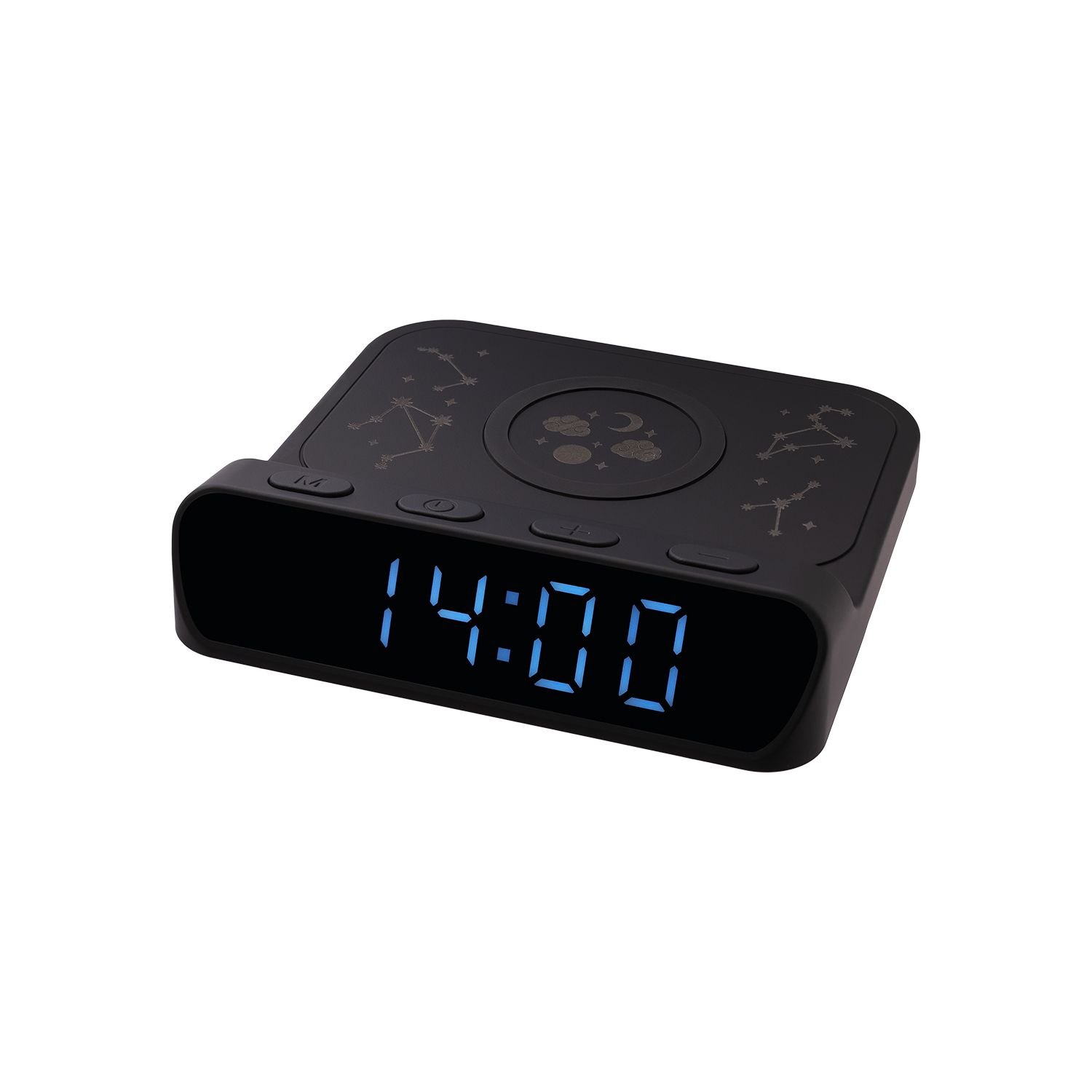 Зарядная станция с часами 15W Rigel, черная-7