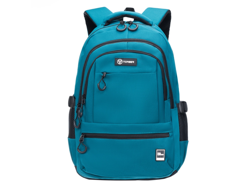 Рюкзак TORBER КЛАСС, зелёный, 46 х 32 х 13 см + Мешок для сменной обуви в подарок!-0