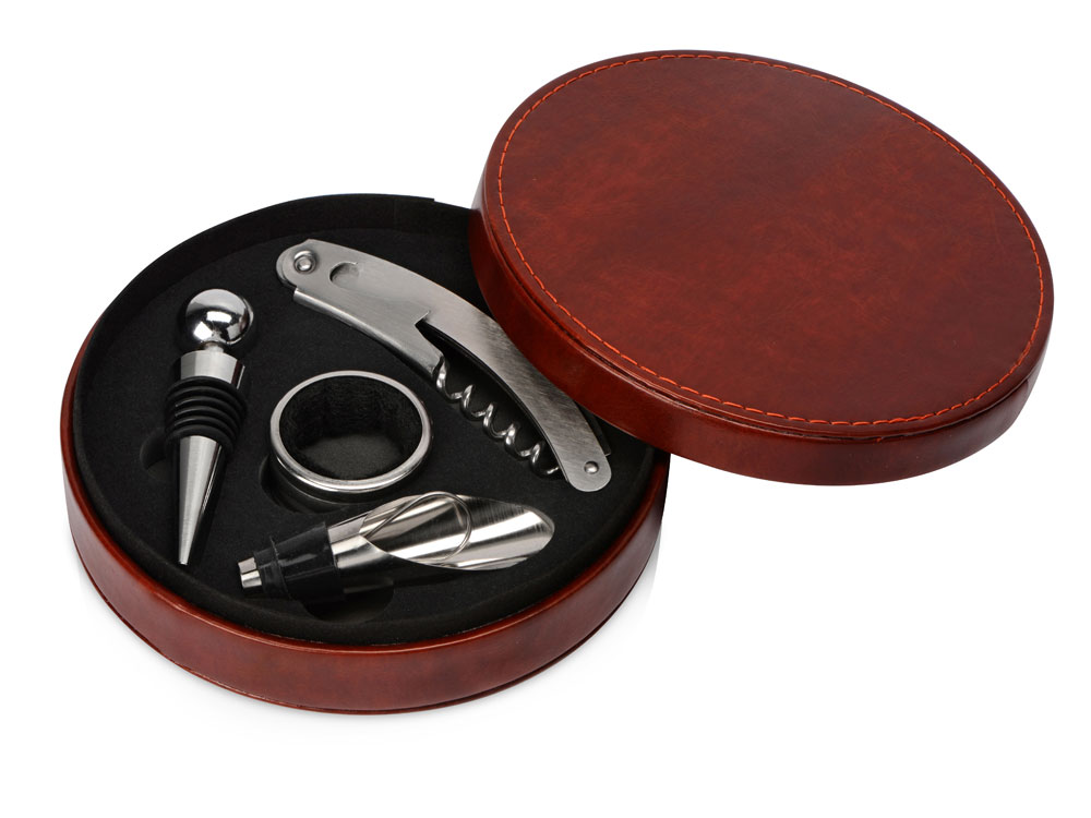 Набор аксессуаров для вина Fabrizio, коричневый-0