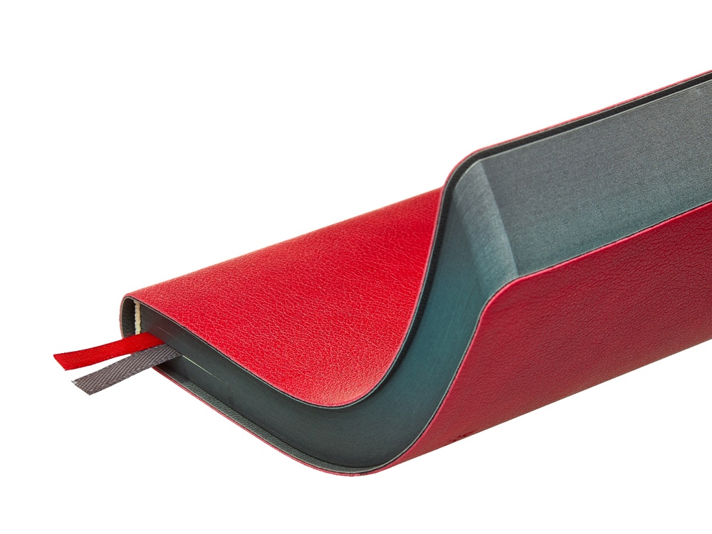 Ежедневник А5 датированный Boston 2026, красный с серым обрезом-5