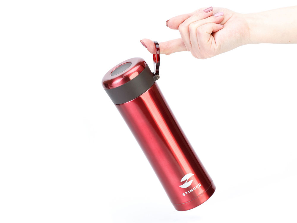 Термокружка Stinger, 0,42 л, сталь/пластик, красный глянцевый, 7,5 х 6,9 х 22,2 см-4