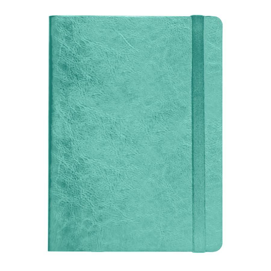 Ежедневник недатированный Boomer, А5,  бирюзовый, кремовый блок в линейку, без обреза, бирюзовый-1