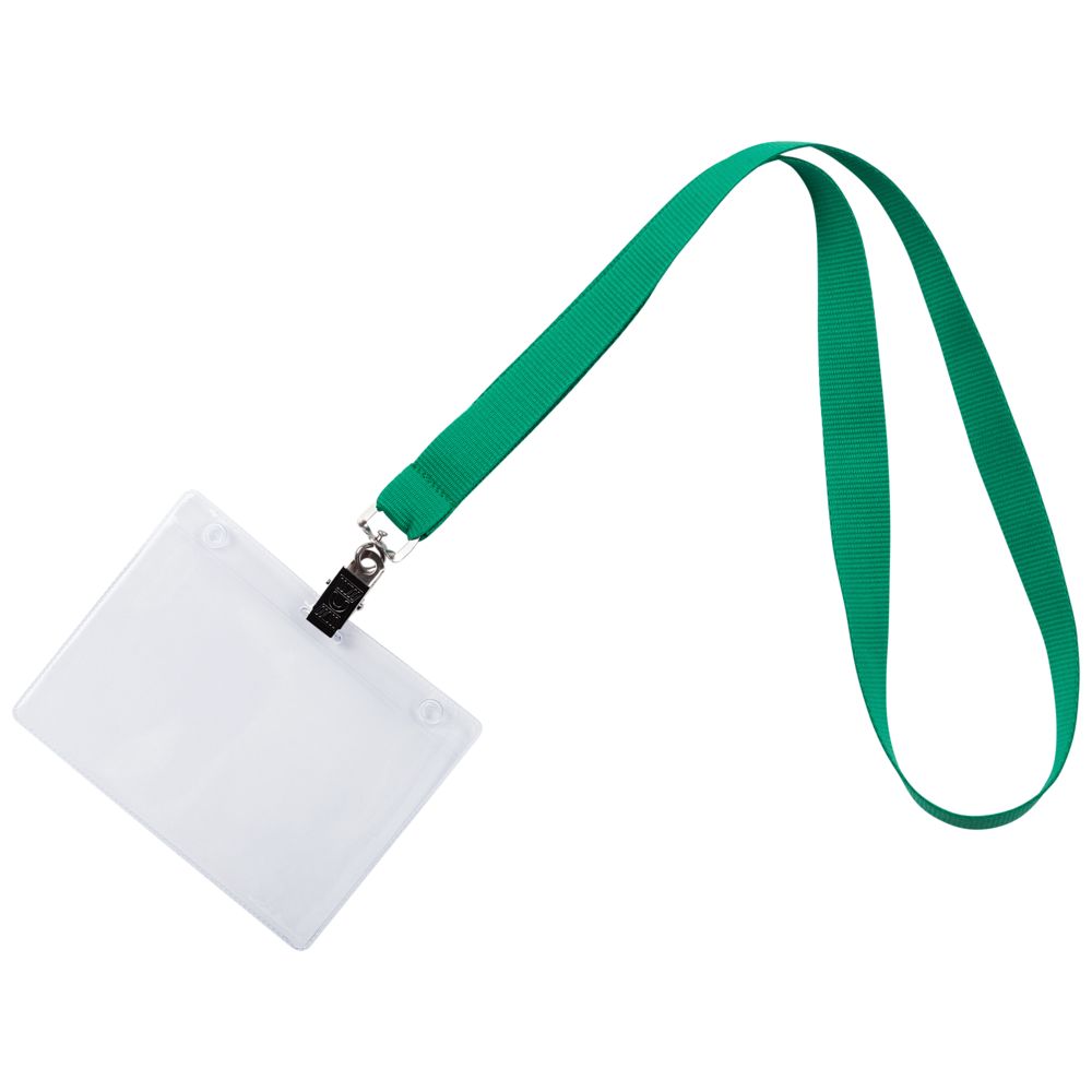 Лента для бейджа Neckband, зеленая-1