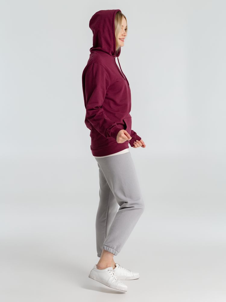 Толстовка с капюшоном унисекс Hoodie, бордовая-6