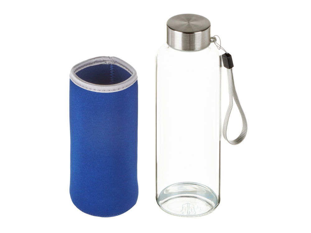 Бутылка для воды Pure c чехлом, 420 мл, темно-синий-2