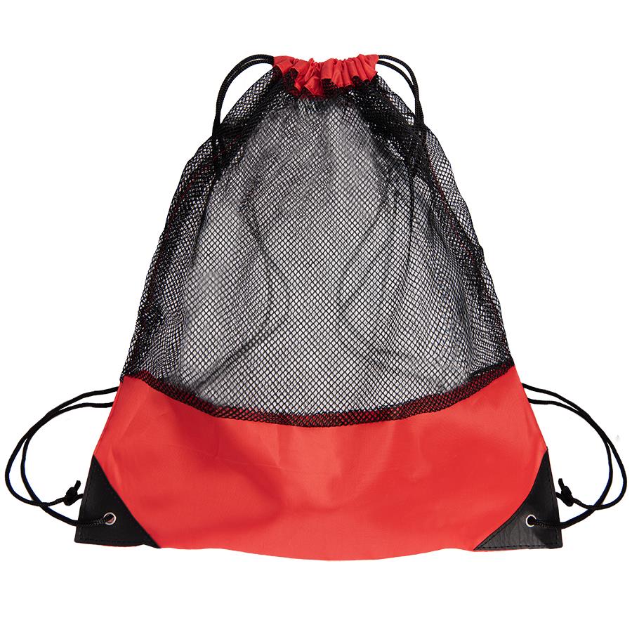 Рюкзак мешок с укреплёнными уголками Mesh, красный, 35*41 см, полиэстер 210D, красный-0