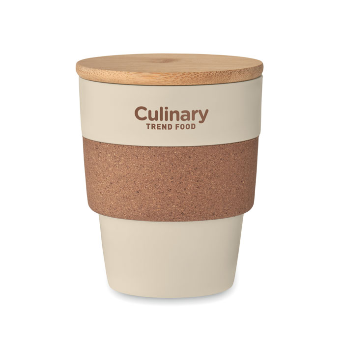 Стакан с крышкой 300 мл, бежевый-3