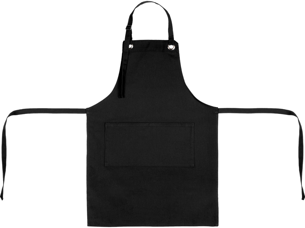 Хлопковый фартук Delight с карманом и регулируемыми завязками, черный-7