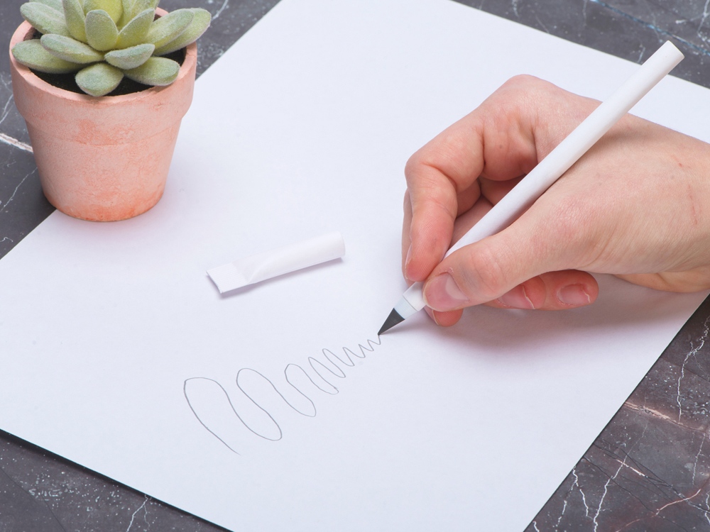 Вечный карандаш из переработанной бумаги Recycled pencil, белый-3