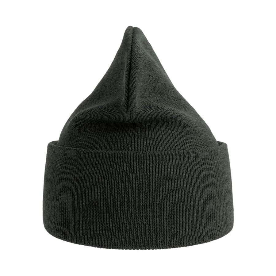 Шапка вязаная PURE  с отворотом из пряжи Polylana, темно-серый меланж-2