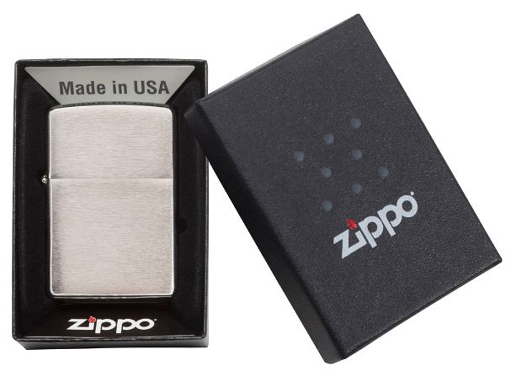 Зажигалка ZIPPO Armor™ c покрытием Brushed Chrome, латунь/сталь, серебристая, матовая, 38x13x57 мм-4