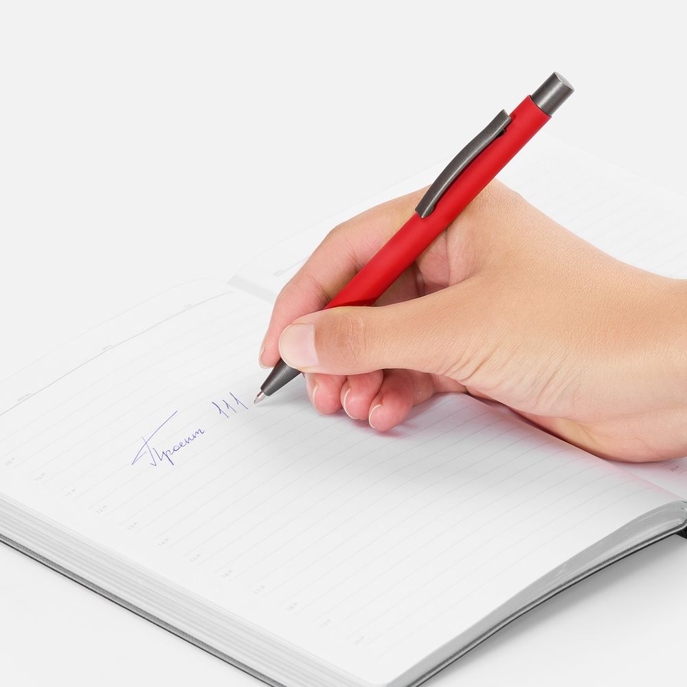 Ручка шариковая Atento Soft Touch, красная-2