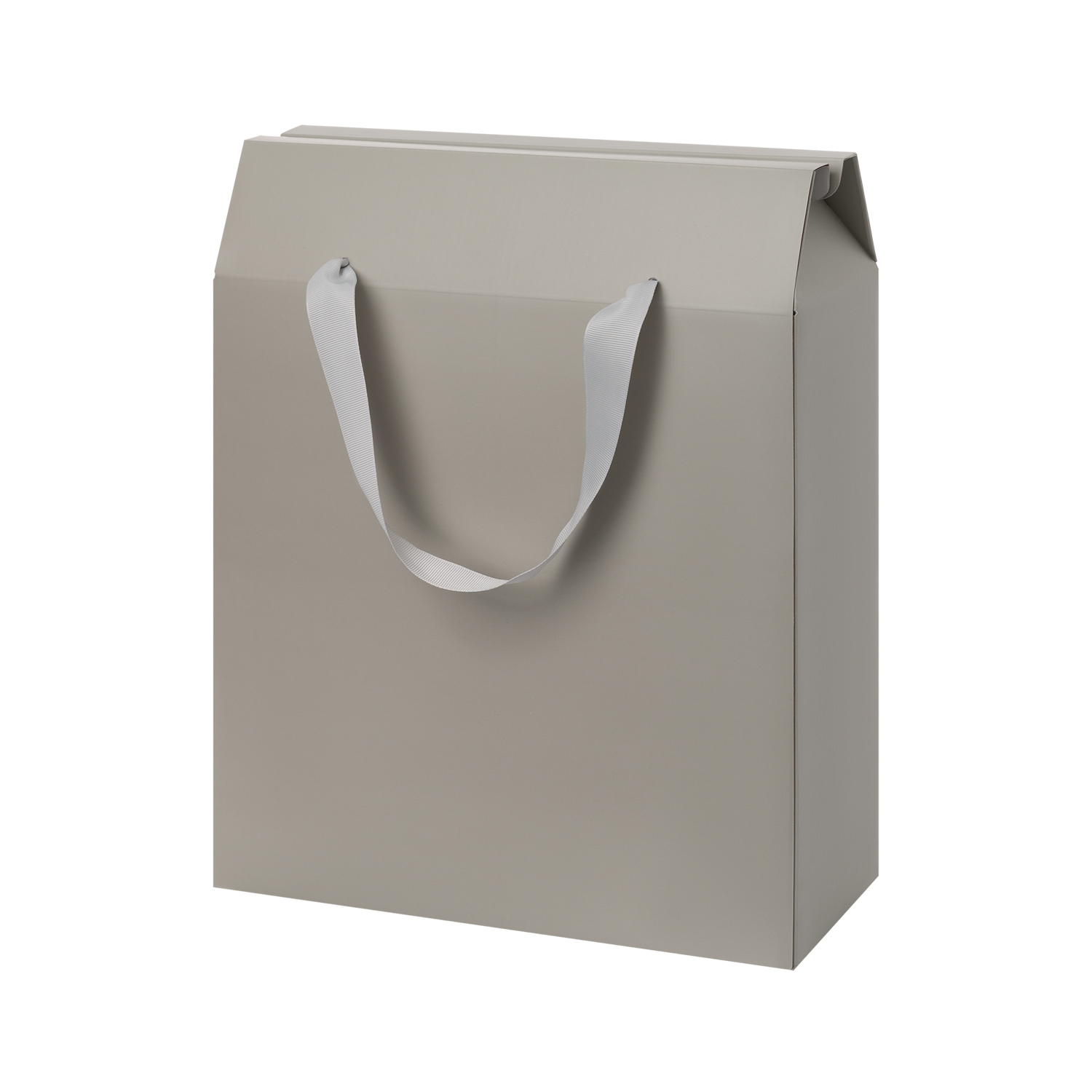 Подарочная коробка-пакет универсальная большая, серая-0