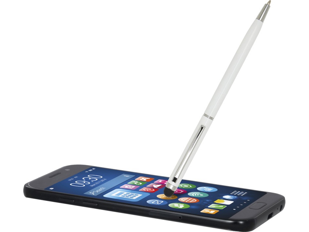 Шариковая ручка Ore алюминиевая со стилусом - Белый-3