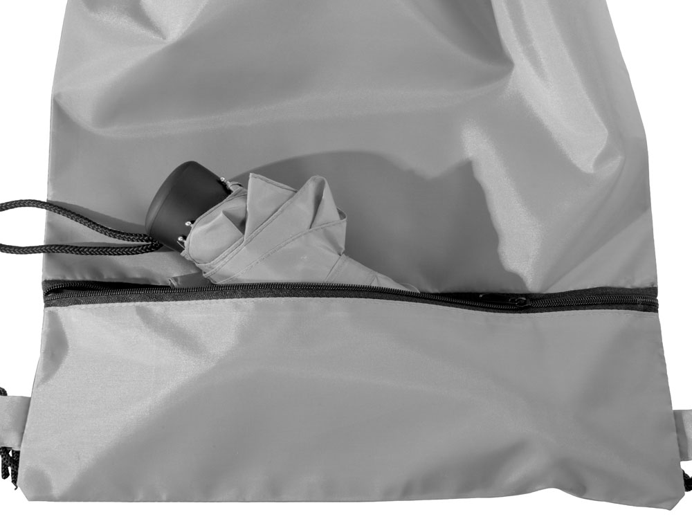 Зонт Picau из переработанного пластика в сумочке, серый-10