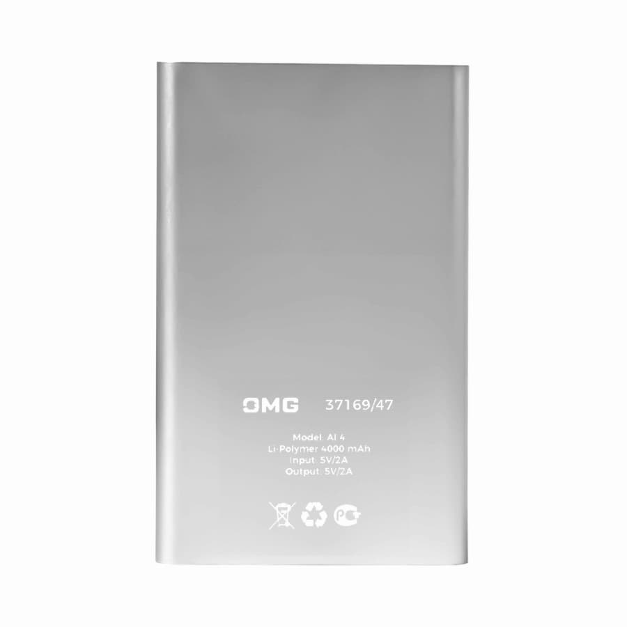 Универсальный аккумулятор Al 4 (4000 мАч), серебристый, 11х6.9х0,98 см, серебристый-2
