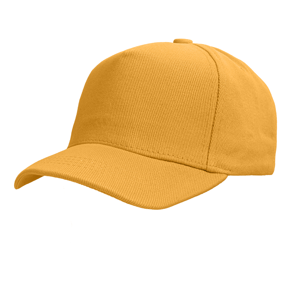 Бейсболка BOSTON, 5 клиньев, металлическая застежка, желтый-0