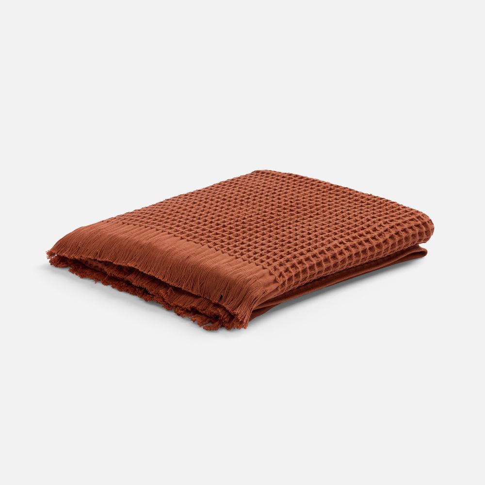 Плед вафельный Elenglect, оранжевый-0