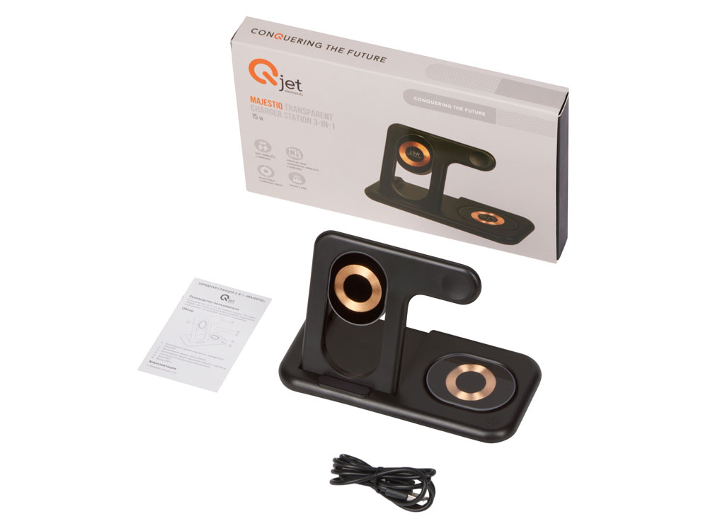Беспроводная зарядная станция 3-в-1 MajestIQ, 15 Вт-12