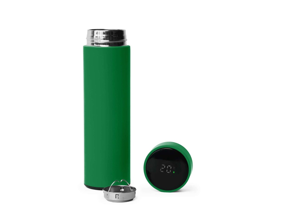 Термос FAMILY MARK LED, soft touch (Зелёный)-2