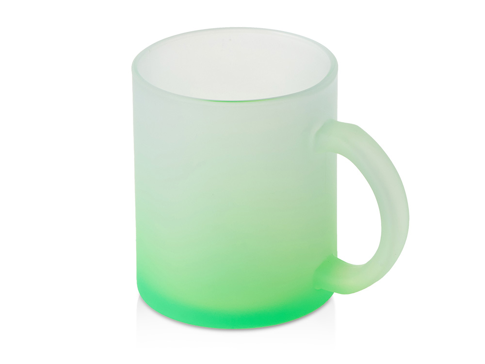 Стеклянная матовая кружка Омбре с градиентом для сублимации, зеленое яблоко-0