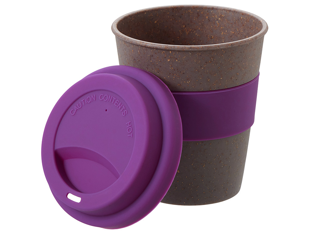 Стакан с силиконовой крышкой Cafe, фиолетовый-2