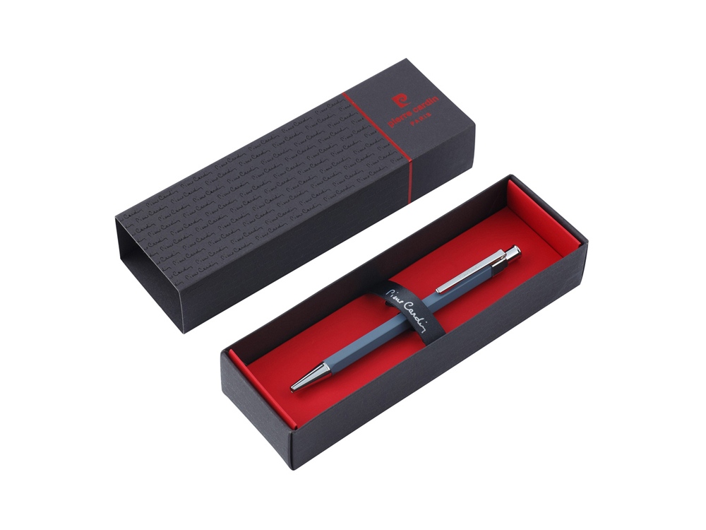 Ручка шариковая Pierre Cardin PRIZMA. Цвет - серо-голубой. Упаковка Е-5