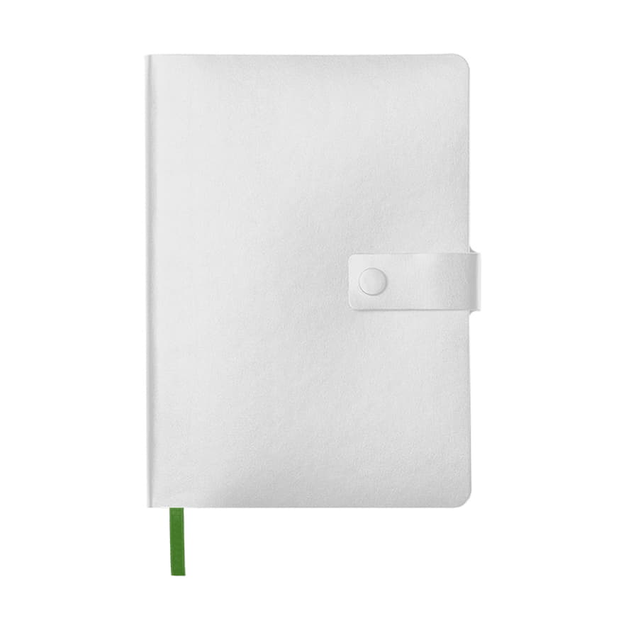 Ежедневник недатированный Stellar, А5, белый, кремовый блок  в линейку, с зеленым обрезом, белый, зеленый-2