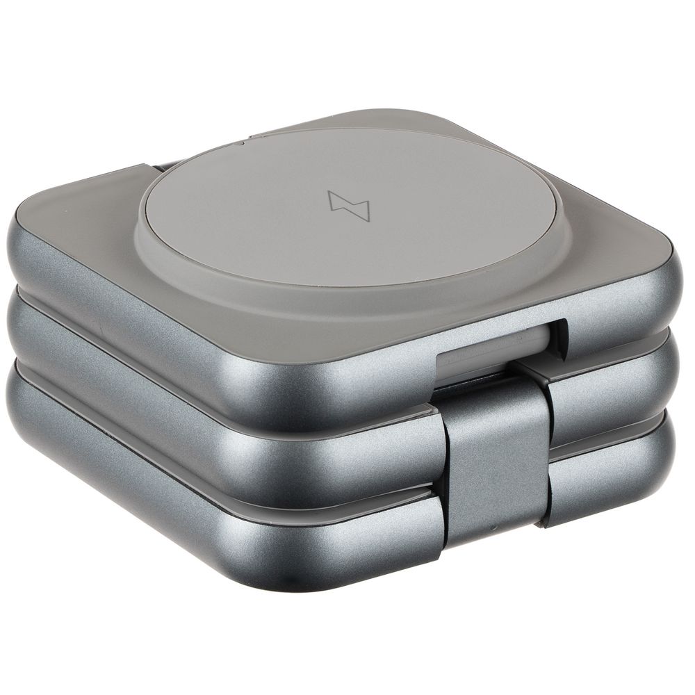 Складная станция беспроводной зарядки Terza, серебристая-1