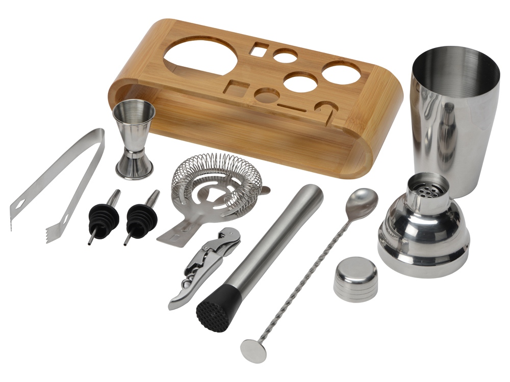 Набор Bartender для приготовления коктейлей на бамбуковой подставке-1