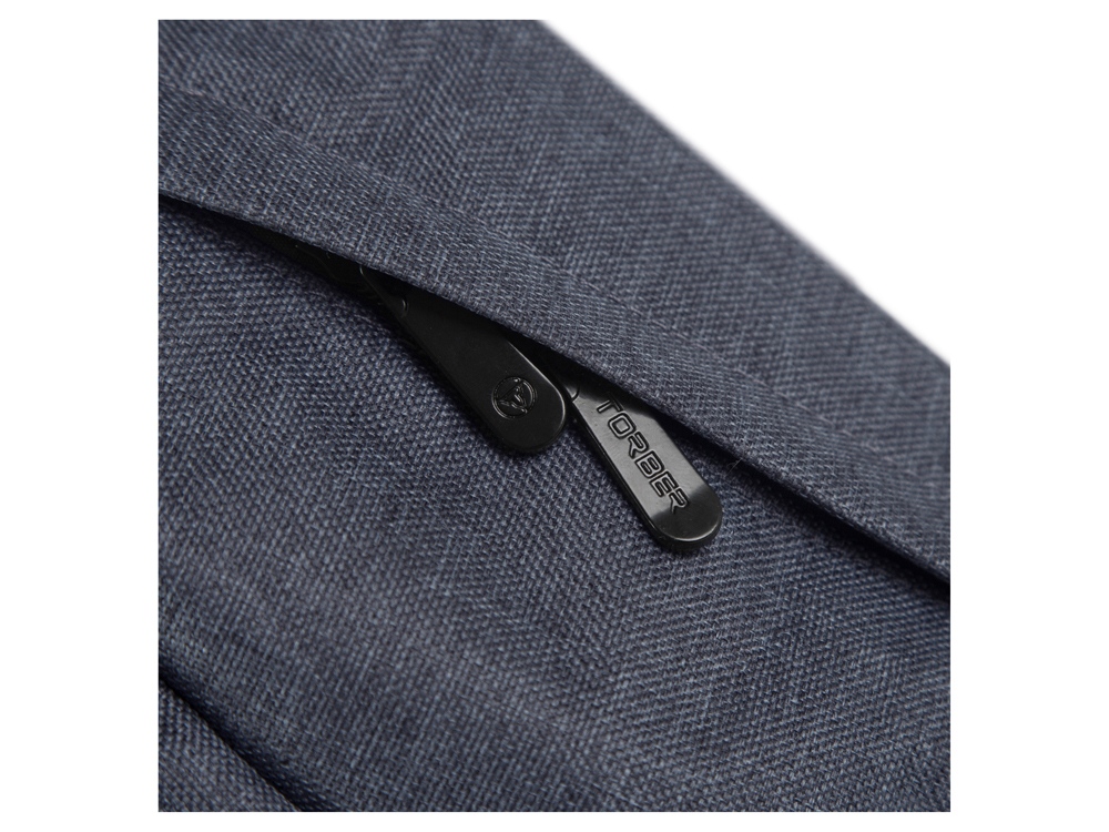 Рюкзак TORBER ГРАФФИТИ, серый с карманом черного цвета, полиэстер меланж, 42 х 29 x 19 см-7