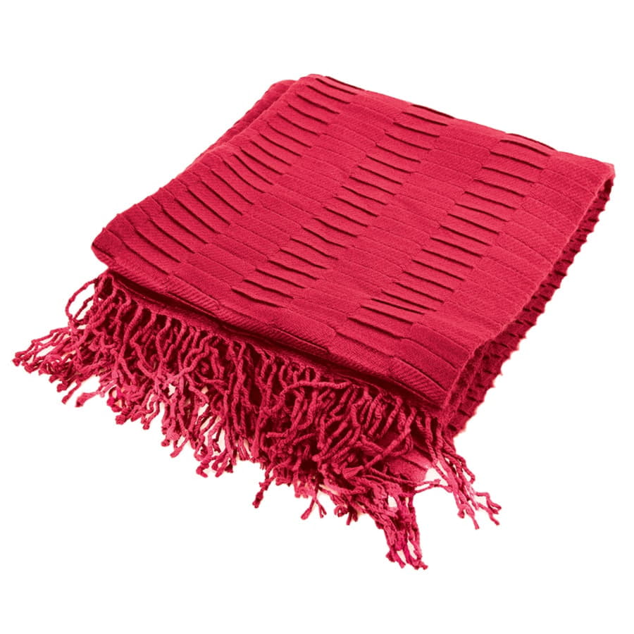 Плед WAVE, 130х150 см, акрил 180гр/м2, ярко-красный-4