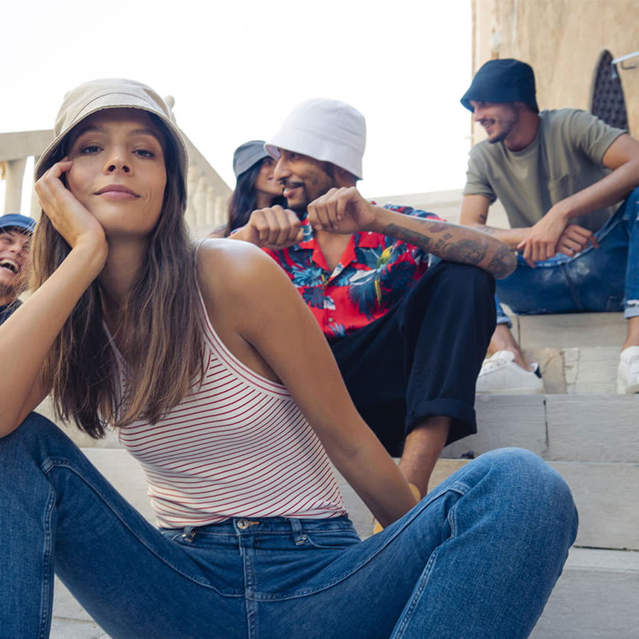 Панама POWELL из переработанного хлопка 260, темно-серый-1