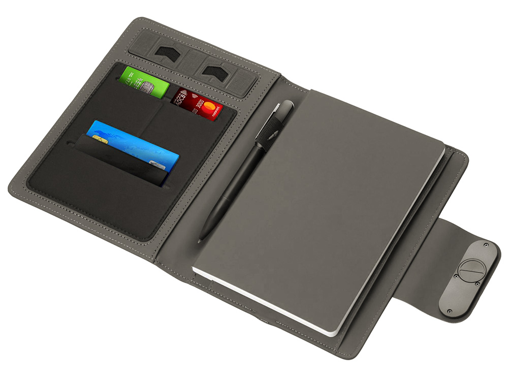 Подарочный набор металлическая ручка и блокнот А5 Twilight  со светящимся логотипом и пауэрбэнком-7