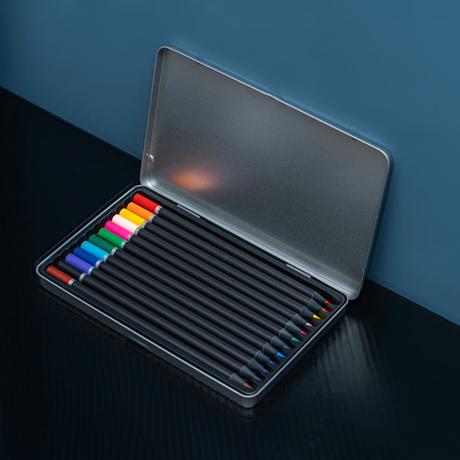 Цветные карандаши PROFESSIONAL, 12 цветов, серебристый-3