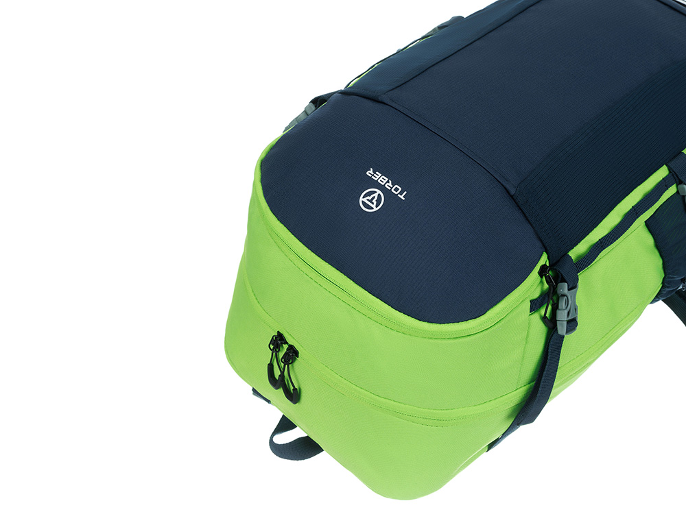 Туристический рюкзак TORBER КЕМПИНГ, синий/салатовый, полиэстер, 36 х 54 х 16 см-6