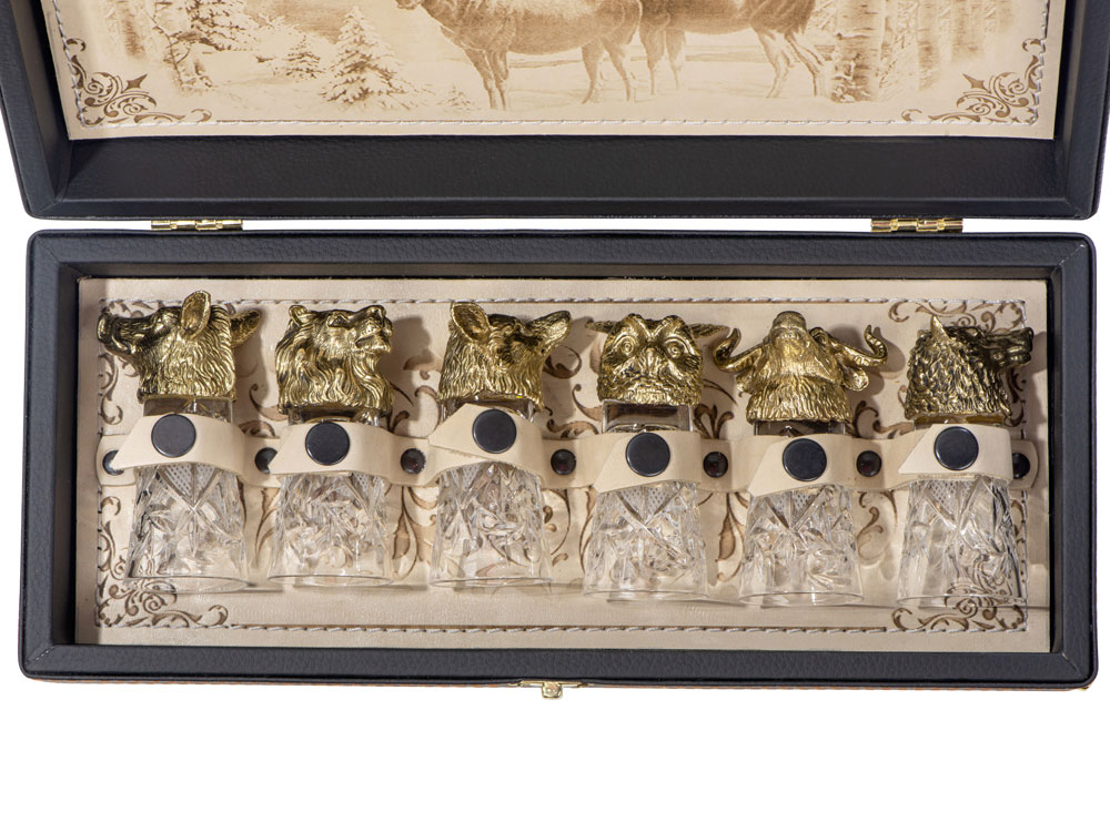 Подарочный набор Русская охота, темно-коричневый/молочный-1